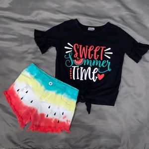 Girls matching short set